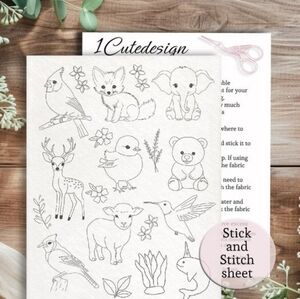 Embroidery patterns stick and stitch animals